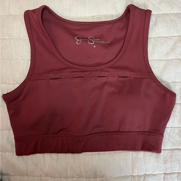 Jessica Simpson The Warmup Cut Out Scoop Neck Sports Bra Size Medium - Picture 2 of 14